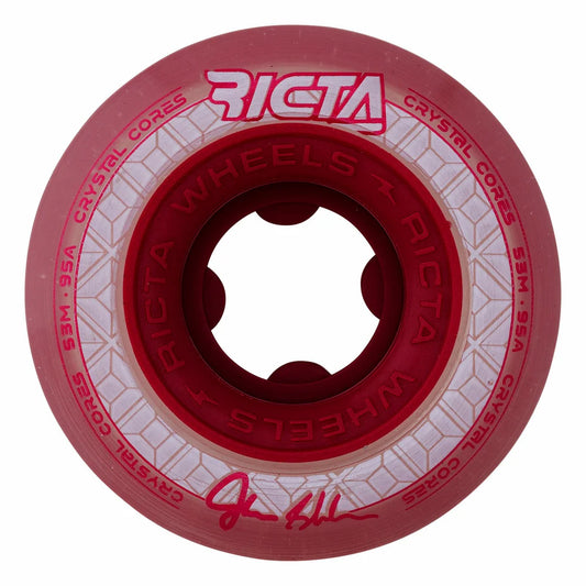 53mm Shanahan Crystal Cores Clear Metallic Red 95a Ricta Skateboard Wheels