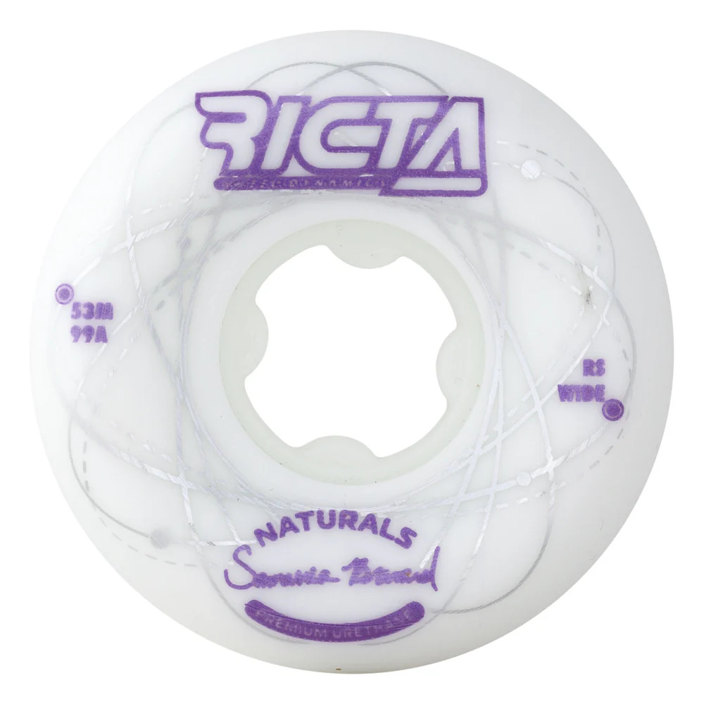 53mm Brevard Orbital Naturals White Purple Wide 99a Ricta Skateboard Wheels